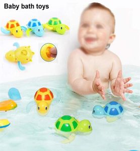 3 uds. Lindos juguetes de tortuga de dibujos animados, juguetes de baño para bebé, tortuga flotante para nadar, cadena enrollada, mecanismo de relojería, piscina de playa para niños, juguetes de baño para nadar an9915735