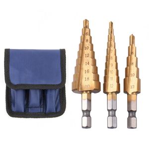 3 pièces HSS acier titane étape forets ensemble étape cône outils de coupe forets en acier bois bois métal forets ensemble 5615715