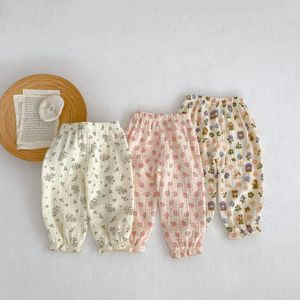 3 unids/lote Leggings de bebé Pantalones de bebé recién nacido a rayas Pantalones de algodón de verano para niños Pantalones de prevención de mosquitos para bebés unisex 2626