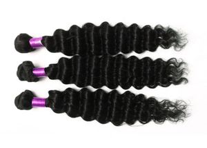 3pcs / lot cheveux brésiliens vague profonde 7A vague profonde cheveux humains 100 cheveux humains bonnes extensions de cheveux couleur naturelle brésilienne profonde bouclée 4246961