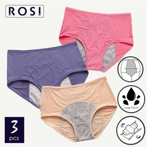 3pcs / lot culottes menstruelles pour femmes, plus la taille en nylon maille anti-fuite période menstruelle slips incontinence sous-vêtements lingerie 20258h