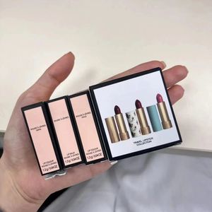 3 uds maquillaje Mini juego de lápiz labial mate viaje exclusivo polvo beso lápices labiales conjuntos brillo de labios colorete A palancas 3 piezas Color de labios satinado