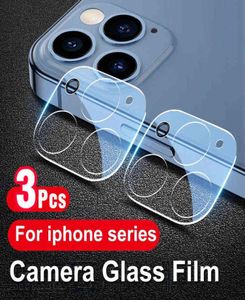 3 pièces couverture de protection d'objectif de caméra arrière pour Iphone12 Iphone 13 Pro Max étui en verre trempé pour téléphone 12 13 Pro Mini Coque Funda H1324263