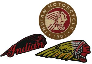 3 unids/set 1901 motocicleta india Biker Club MC chaqueta frontal chaleco parche bordado detallado envío gratis