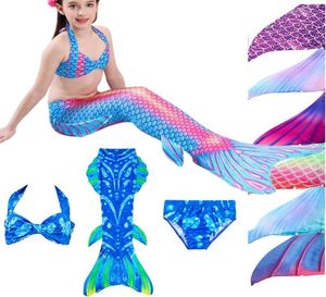 3 pièces ensemble enfants bébé enfants natation Vivi queue de sirène palmes Costume Cosplay tenue vêtements pour filles queues de sirène natation No M7721715