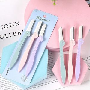 3pcs / set Face Face Trimmer Razor Hair Beauty Face Ibrow Shaper Shaver en acier inoxydable Blades Makeup Tools Epilator