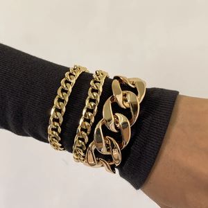3pcs Set Hip Hop Rock Gothic Cuban Bracelet Femmes S Mode créative Punk Style Charm Bracelets Girl Jewelry Gift 231221