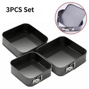 3pcs / ensemble Square Shape Gâteau moules moules Moule non bâton Pounchage de cuisson Pan Pan Pain pain Pate Gâteau de pain grillé DIY Moule de boulange