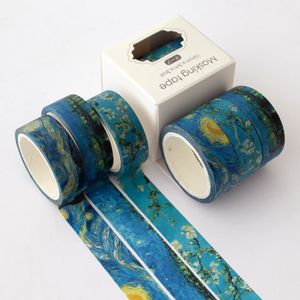 3PCS/Set Van Gogh Washi Tape Starry Sky Ocean Wave Adhesive DIY Scrapbooking Planner Sticker Masking Label 5M XBJK2105 2016