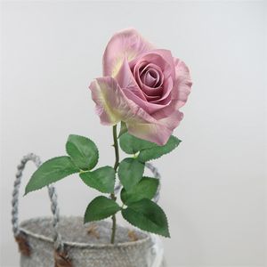 3 piezas de flores de simulación que se sienten hidratantes, rosa de una sola rama, Diana, decoración de escritorio simple, adornos para bodas, flores florales