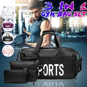 3Pcs Waterproof Gym Bags For Men Women Training Bag Fitness Travel Sac De Sport Outdoor Sports Swim Yoga Bag with Shoes Storage Q0113