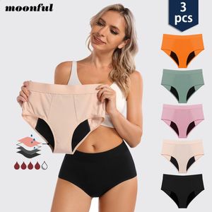 3PCSLot culotte menstruelle femme flux très abondant sous-vêtements menstruels taille haute culotte période anti-fuite pour filles ensemble 240309