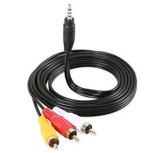 Conectores de Cables AV de Audio y vídeo macho 3RCA, Cable de 1,2 M, conector Jack de 3,5mm, Cable 3 RCA para altavoz, portátil, DVD y TV