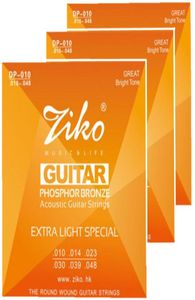 3setslot 010048 Ziko Acoustic Guitar Strings Instrumentos musicales Accesorios Phosphor Strings de bronce Partes de guitarra Whole7512509