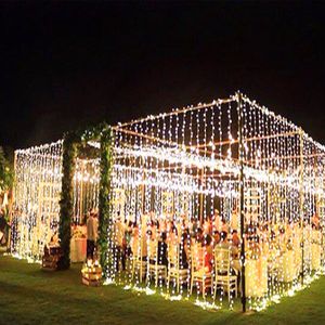 3x3 m led carámbano led cortina hadas cadena luz hadas 300 led luz de Navidad para boda hogar jardín fiesta decoración