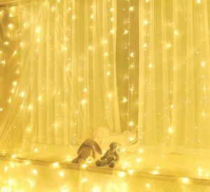 3x3m LED Rideau Light étanche USB Cuir Line Fairy Light Couronne extérieure Décoration de fête de Noël