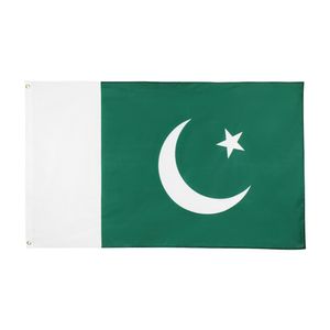 3x5Fts 90x150cm Bandera nacional paquistaní de Pakistán Bandera del país Bandera de poliéster para decoración interior al aire libre Venta al por mayor directa de fábrica
