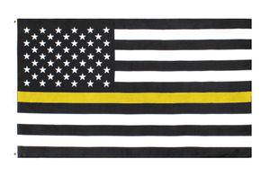 Bandera de Línea Amarilla fina de 3x5 pies, despachadores de emergencia dorados, conductores de remolque de camiones, recuperación, seguridad pública, guardias de seguridad, pérdida