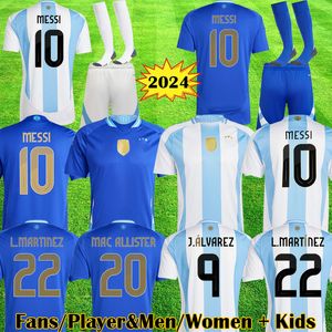 3XL 4XL 2024 Argentina Soccer Jerseys Fans Player Versión Copa Dybala Martínez Maradona de Paul Camiseta de fútbol 24 25 Hombres Mujeres Niños Conjuntos Uniformes Di Maria XXXL 999