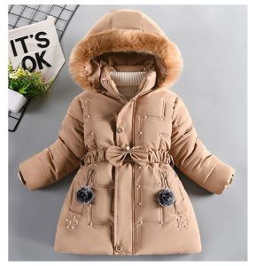 4-10y kids usterwear manteaux d'hiver filles garçons en bas veste épaissis à capuche bébé chauds filles vestes parkas broderie filles vêtements