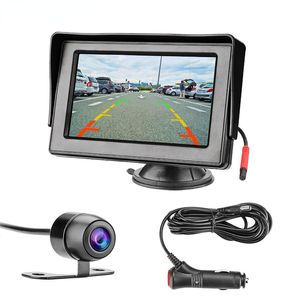 4.3 pouces TFT LCD moniteur de voiture affichage caméra de recul système de stationnement utilisation avec lignes de guidage allume-cigare ventouse