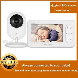 Monitor de video inalámbrico para bebés de 4.3 pulgadas Cámara de seguridad de niñera para bebés con resolución de color de 2 vías Monitoreo de temperatura en modo VOX L230619