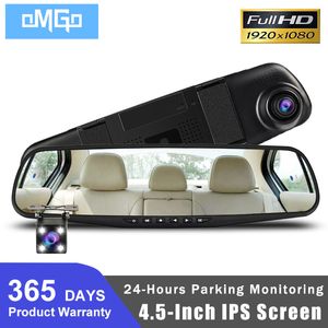 4.5 pouces IPS voiture DVR rétroviseur Dashcam caméra Auto double lentille Dash Cam miroir enregistreur vidéo enregistreur 1080p caméscope