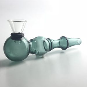 Pipe en verre amovible de 4,5 pouces Tuyaux de brûleur à mazout avec grand bol épais Pyrex Heady tabac Pipes à fumer à la main Pipe à eau en verre coloré