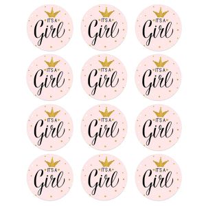 4,5 cm Beau Baby Shower Stickers Sexe Revey Party Gift Étiquettes Gift Sticker DIY Craft Kids Gift Birthday / Baby Shower Decorations