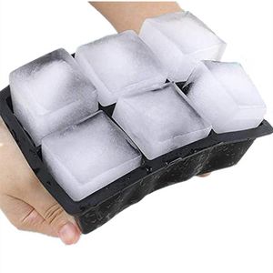 4 6 8 15 cuadrícula de bandeja de hielo grande caja de molde de alimentos grandes cubos y refrigeradores de silicona cubo cuadrado de bricol