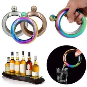 4 colores 3.5 oz Pulsera de acero inoxidable Frasco de cadera Vino de alta calidad Whisky Drinkware Frasco de alcohol Botella de licor de metal CCA8081 100pcs