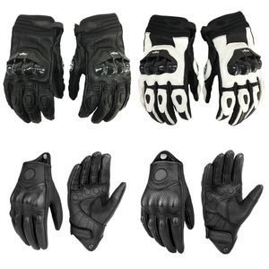 4 colors Breathable Motorcycle Gloves black white Racing Genuine Leather Motorbike white Bicycle Road Racing Team Glove men summer winter Cycling Climbing Gloves