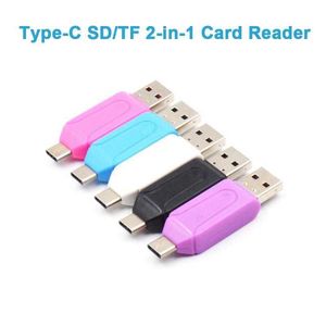 Lecteur de carte SD OTG 4 en 1 Adaptateur USB 2.0 Lecteur flash Lecteur de carte mémoire intelligent Lecteur de carte de type C