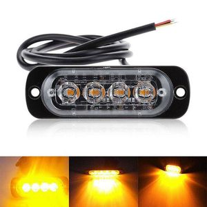 Feux d'avertissement stroboscopiques à 4 LED pour voitures et camions, balise de Police clignotante, Signal d'urgence, lampe de gril en bleu ambre blanc rouge ZZ