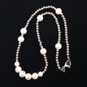 4 longueurs nouveaux gars en acier inoxydable Peal Ball perles hommes collier chaîne ras du cou 18-22 pouces Hip Hop rappeur bijoux pour hommes gars en gros