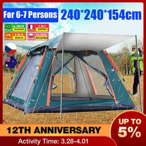 4 Personnes Grande Tente Installation Rapide Tente Familiale Extérieure Camping Étanche Randonnée Pliable Tente Pliante Double Couche Tentes Familiales H220419