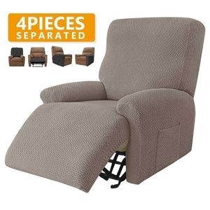 4 pièces Jacquard inclinable canapé couvercle pour salon élastique chaise inclinable relaxante de déchair