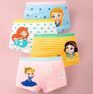 Sous-vêtements en coton pour filles, culottes mignonnes de dessin animé, pantalons doux pour filles de 3 à 15 ans, 4 pièces/lot