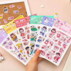 4 hojas/juego de pegatinas de papelería DIY, decoración de colección de recortes, regalo de Navidad, diario de niña Ins, álbum de fotos, cuenta de mano, pegatina adhesiva Kawaii, suministros escolares