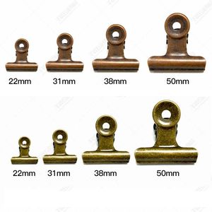 Pinces à papier rondes rétro en métal, 4 tailles, Clip bouledogue en Bronze, trombones pour billets, étiquettes, sacs, bureau, vente en gros