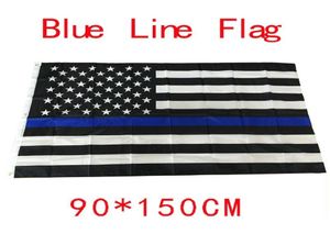 4 types 90 150 cm Drapeaux de police BlueLine USA 3 x 5 pieds Ligne bleue fine Drapeau américain Drapeau américain noir blanc et bleu avec œillet en laiton 6668267