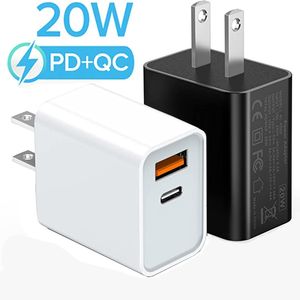 20W PD + QC chargeur bloc 5V large compatibilité USB C bloc de charge bonne Performance 2.4A pour iPhone 15 14 13 12