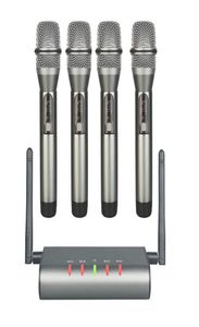 Système de microphone sans fil Quad UHF Mic 4 micros portables Microphones à fréquence fixe longue distance 2239137