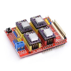 Envío gratuito 4 x DRV8825 Controlador de motor paso a paso con disipador de calor + Placa de expansión CNC + Kits de cables USB de placa U R/3 para impresora 3D