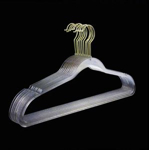 Hangers sin deslizamiento de 40-45 cm brillo colgante transparente percha de plástico colgante invisible colgador de colgilla al por mayor