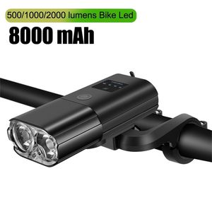 4000mAh Smart Induction Bicycle Front Light Set USB Rechargeable 800 Lumen LED Head Light avec Corne Vélo Lampe Vélo FlashLight 220721