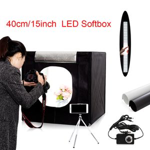 Envío gratuito 40 cm * 40 cm portátil LED estudio fotográfico Juego de carpa con luz + 2 fondos + interruptor de atenuación kit de carpa para fotografía mini caja de fotos