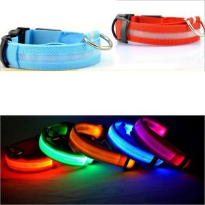 LED collier de chien de compagnie sécurité nocturne clignotant colliers pour animaux de compagnie brillent dans le noir laisse chiens lumineux colliers fluorescents fournitures