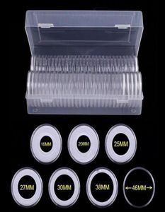 Capsules 40Coin 46 mm avec joint 40foam et 1 boîte de rangement en plastique pour la collecte de pièces pour 16 20 25 27 30 38 46 mm COINS CW C01167400532