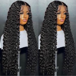 40inch Water Wave Curly Lace Frontal Wigs 13x4 13x6 HD Deep Wig 360 Full Human Hair for Women on Sale 240419